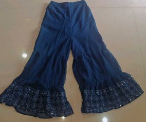 Blue Embellished sharara Suit