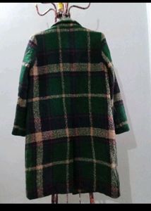 Plaid Wool Blend Coat