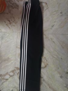 Black Track Pants with White Stripes