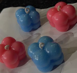 Pink And Blue Bubble Candles (Set of 4)