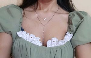 Urbanic Olive Puff Sleeve Crop Top