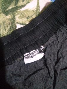 Tiered Black Lace Trim Skirt