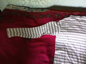 Full Sleeves T-Shirt - White&amp;Grey Striped