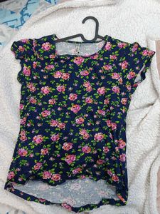 BARE DENIM Floral Print Top