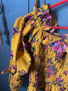 Floral Smocked Crop Top
