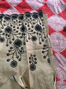 Golden Black Embroidery Kurta Set