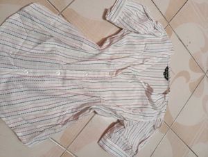 Striped Puff Sleeve Casual Top