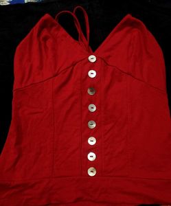 Red Backless Crop Top !