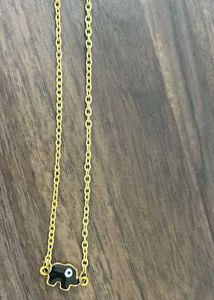 Evil Eye Elephant Gold Chain Necklace