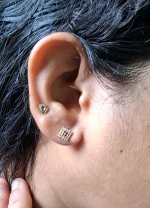 Square Stud Earrings Gold