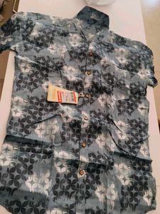 Men’s Casual Geometric Print Short Sleeve Shirt