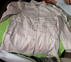 Beige Button-Down Top