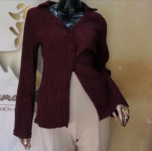 Elegant Maroon Textured Button-Down Shirt