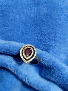 Teardrop Gemstone Silver Ring