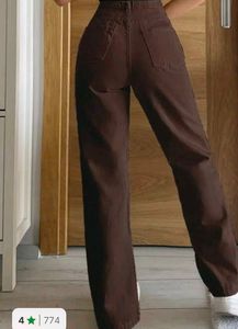 Brown Wide Leg Jeans