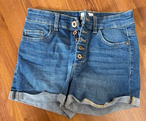 Denim Button-Fly Shorts Size XS