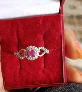 Ruby Studded Heart Shaped For Women And Girls