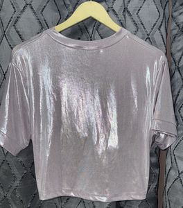 Metallic Twist Front Top