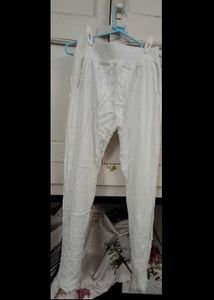 Pearl Studded White Casual Pants
