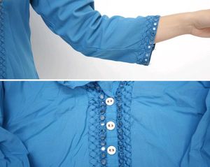 Blue Cotton Blend Kurta