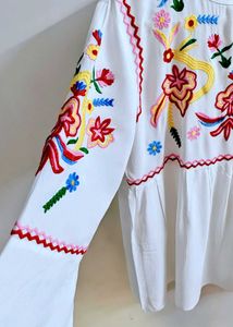 Embroidered White Top