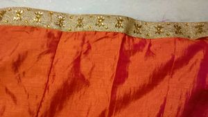 Elegant Orange Embroidered gown