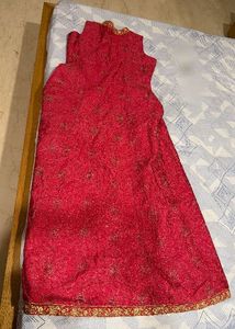 Elegant Red &amp; Gold Ethnic Gown