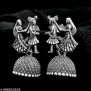 Silver Jhumka Earrings