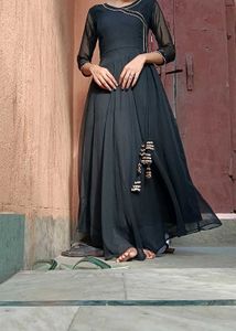 Elegant Black Flared Kurta