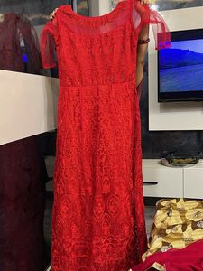 Elegant Red Anarkali Gown