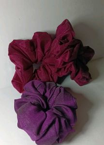 Burgundy &amp; Purple Silk Scrunchie Set