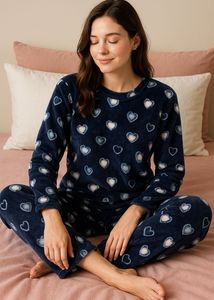 Heart Print fur  Set