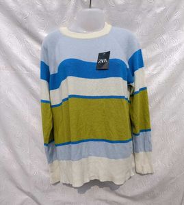 Unisex Imported Striped Knit Sweater