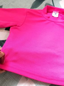 Hot Pink Mock Neck Crop Top