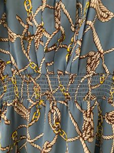 Blue Mini Women Western Frock