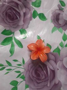 Orange Flower Hair Clip