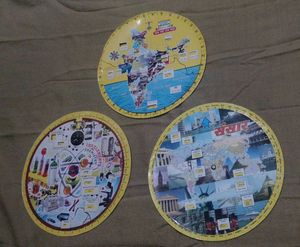 Set- Of Three nostalgic Spinning Knowlege Wheels