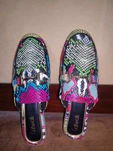 Catwalk Snake Print Mules