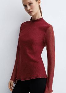 Mango Tie Neck Top