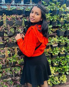 orange embellished jacket