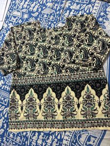 Beige Print Short Kurti🤍