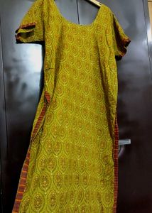 Olive Printed Plazo Suit With Dupatta 42 Bust