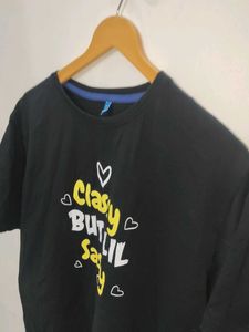 Black Graphic Print Tee