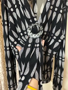 Vintage Black &amp; White Sheer Top