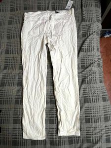 White Straight Fit Jeans