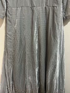 Elegant Silver Velvet Gown