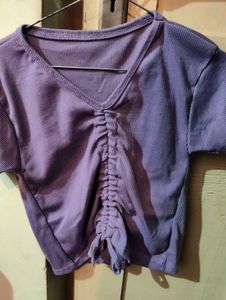 Purple Drawstring Top