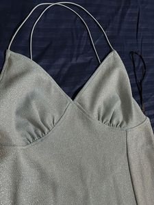 Silver Shimmer Mini Dress