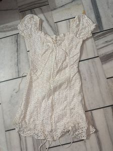 Berrylush White Corset Dress