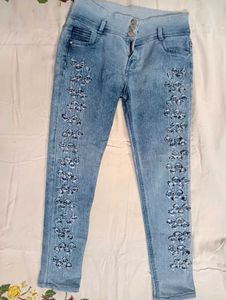 Embellished Denim Jeans